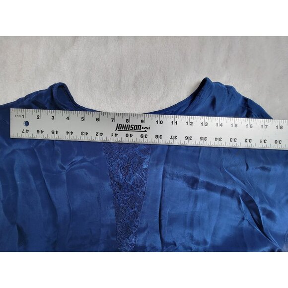 Sundance Womens Royal Blue Short Sleeve Shift Dress Small Front Slit Lace Detail - Picture 5 of 7